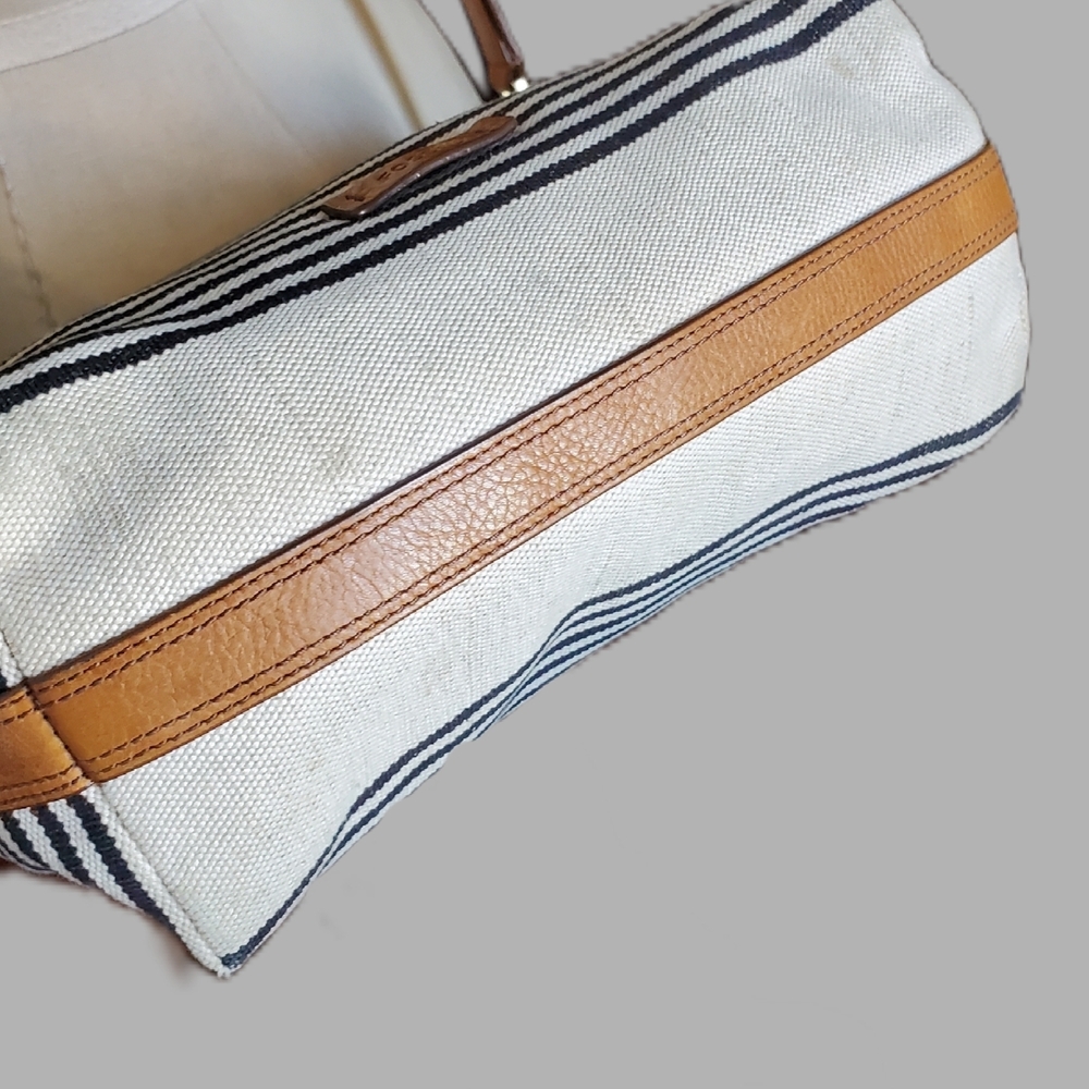 Fossil Brown and Cream Striped Shoulder Bag - Picture 7 of 10